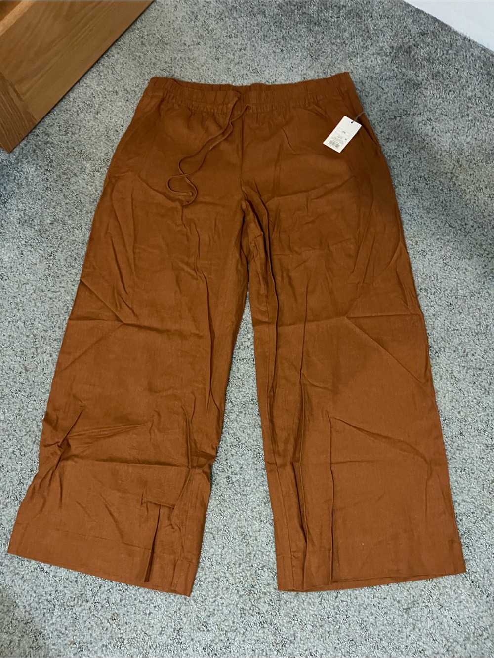 Women’s Relaxed Drawstring Pants — Rust Brown - Picture 2 of 5